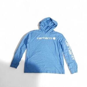 Carhartt Sky Blue Hoodie with White Logo